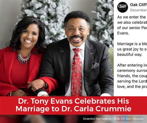 is tony evans jr married|Tony Evans marries Carla Crummie in private。